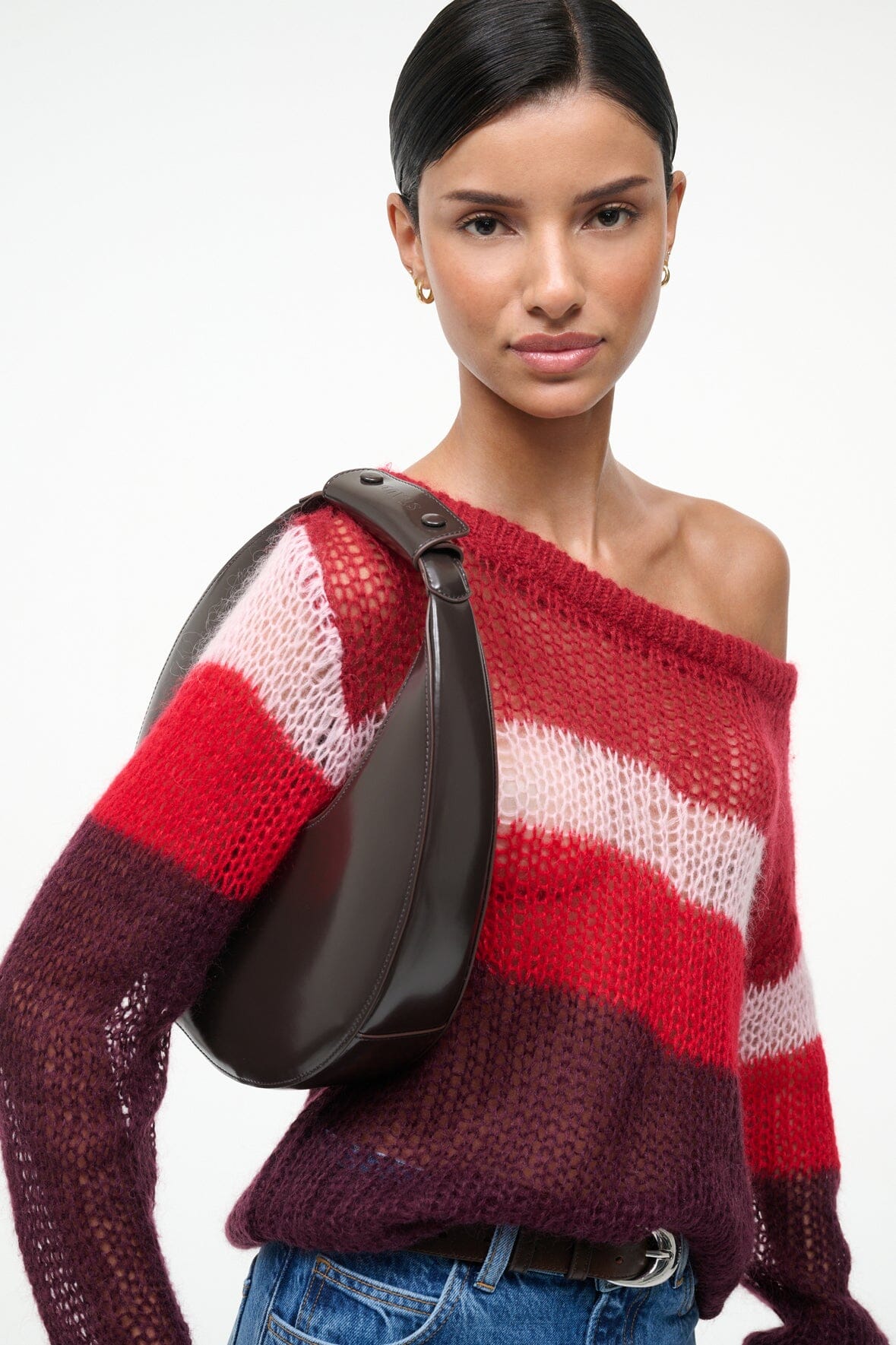 MOON TOTE BAG ESPRESSO LEATHER - STAUD near me