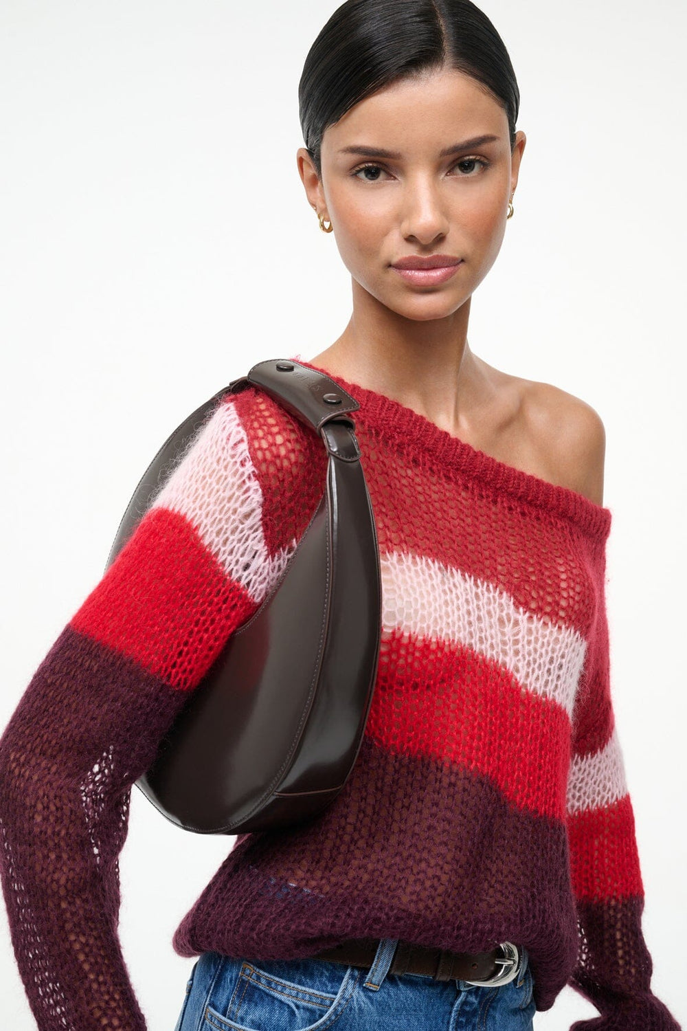 MOON TOTE BAG ESPRESSO LEATHER - STAUD near me