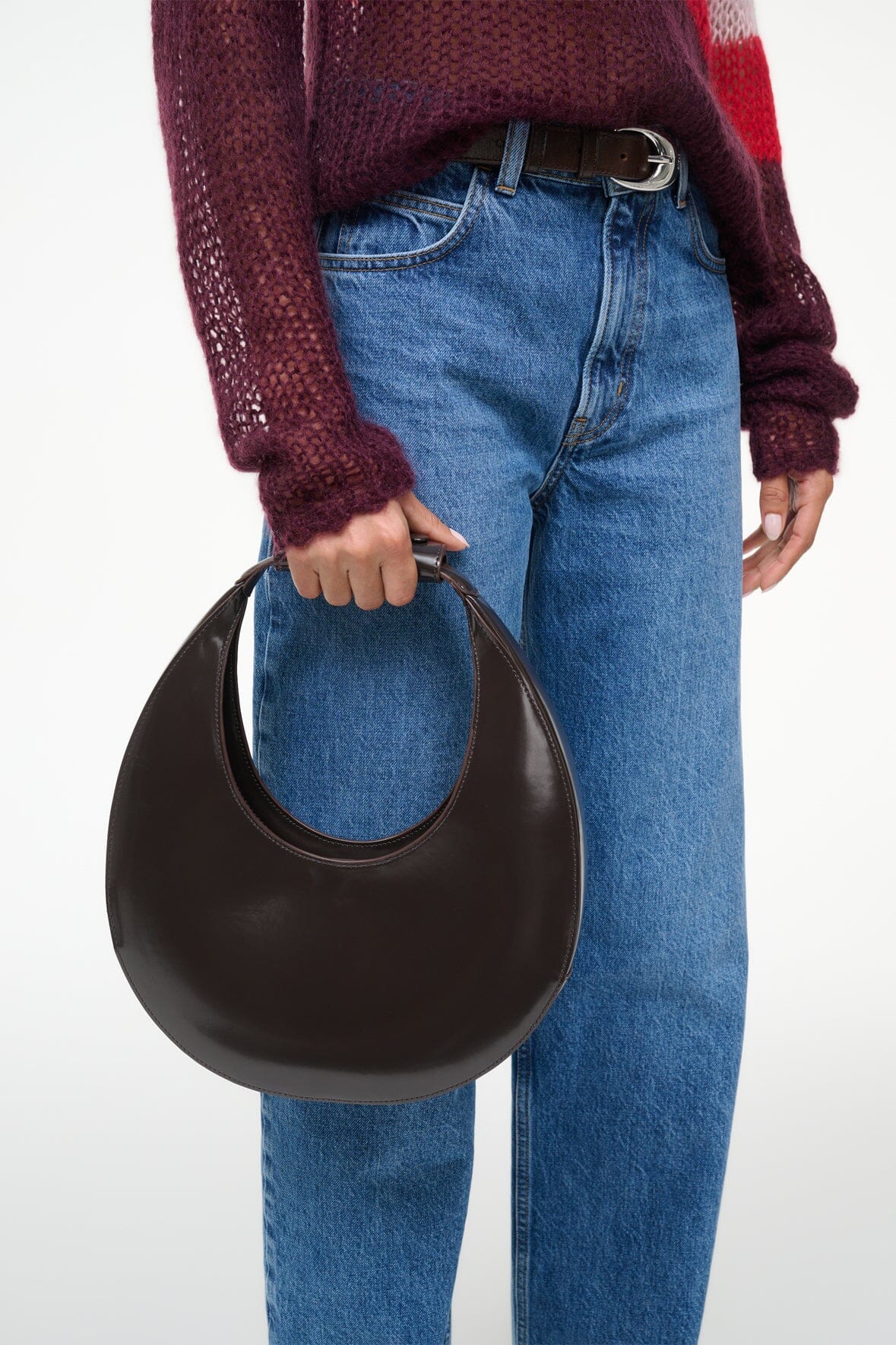 MOON TOTE BAG ESPRESSO LEATHER - STAUD near me