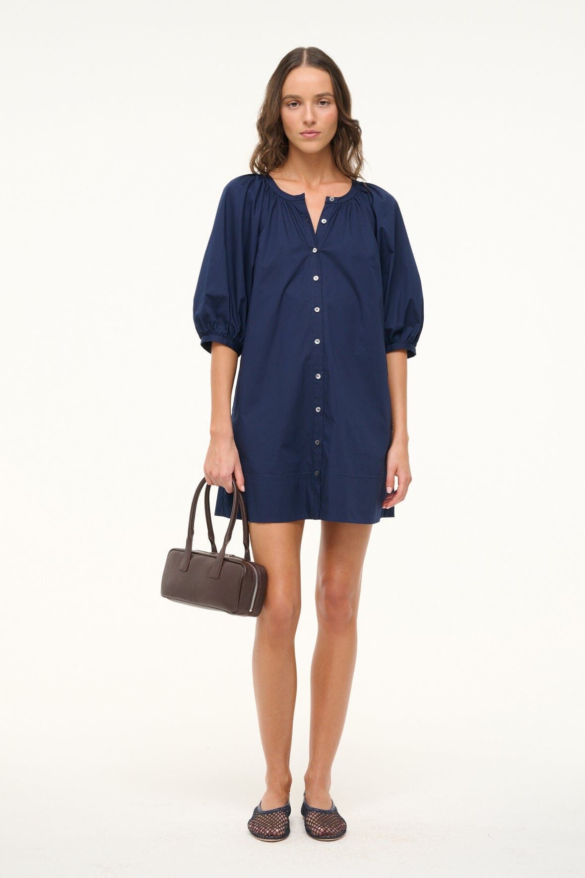 MINI VINCENT DRESS NAVY - STAUD for sale