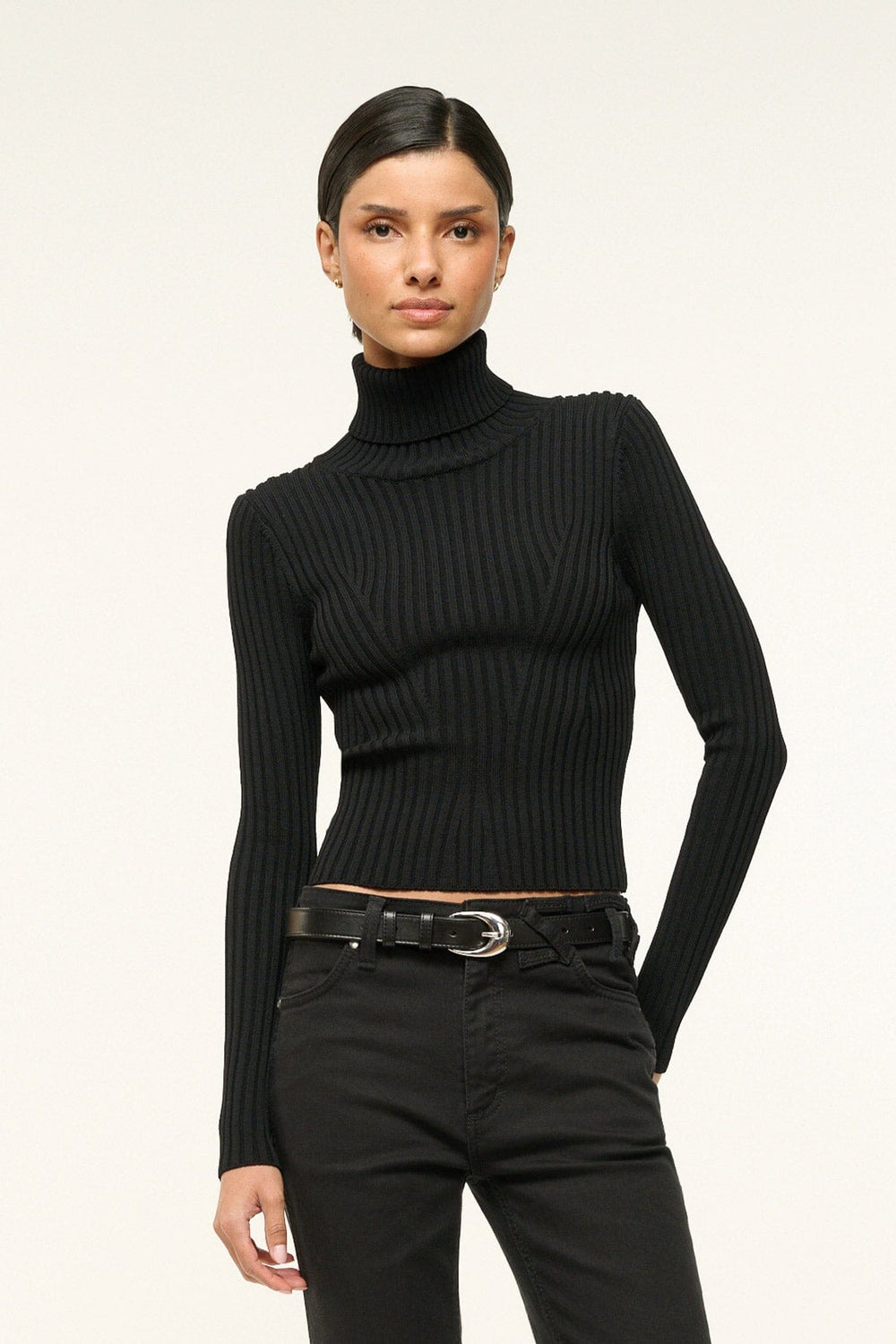 MOON BUCKLE BELT - 26MM BLACK SILVER - STAUD near me