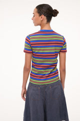 WEEKEND CREW TEE SPECTRUM STRIPE - STAUD US