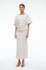 AMELIE LINEN DRESS NATURAL - STAUD US