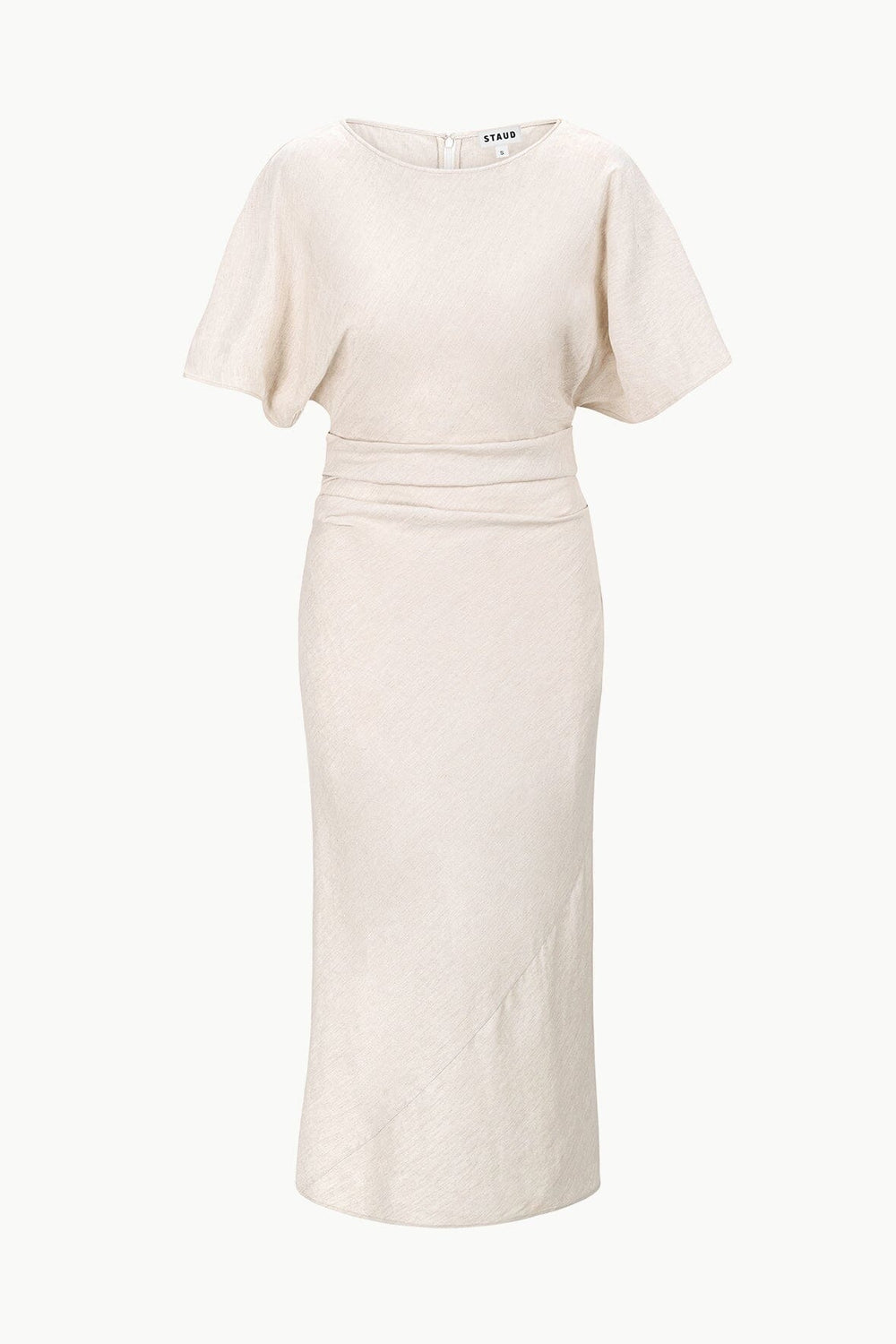 AMELIE LINEN DRESS NATURAL - STAUD US